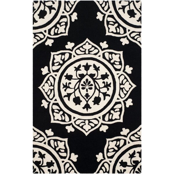 Safavieh 6 x 9 ft. Bella Hand Tufted Medium Rectangle Area Rug Black & Ivory BEL136D-6 - main